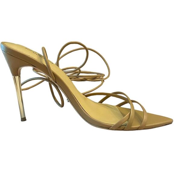 Tony Bianco Mavis Heels Sandal Leather Strappy Pointed Toe Caramel Venice Size 8 - Picture 5 of 15